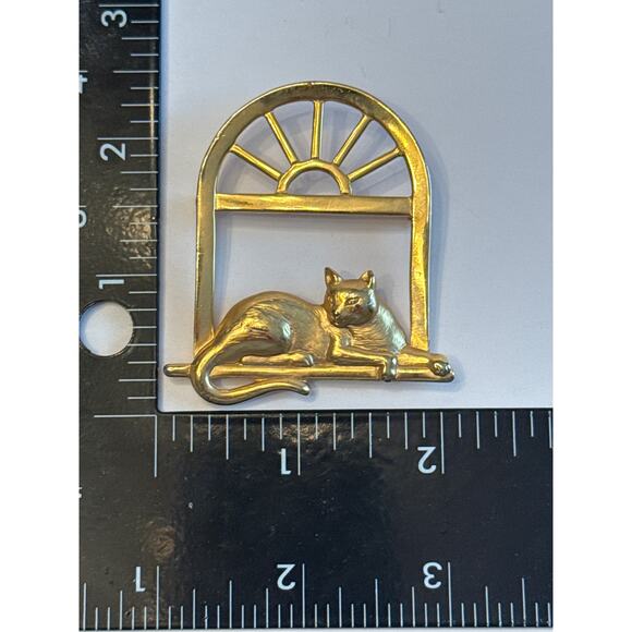 Lot of 3 Vintage JJ Jonette Marked Kitty Cat Lapel Pin Brooch Whimsical MCM - Picture 13 of 13